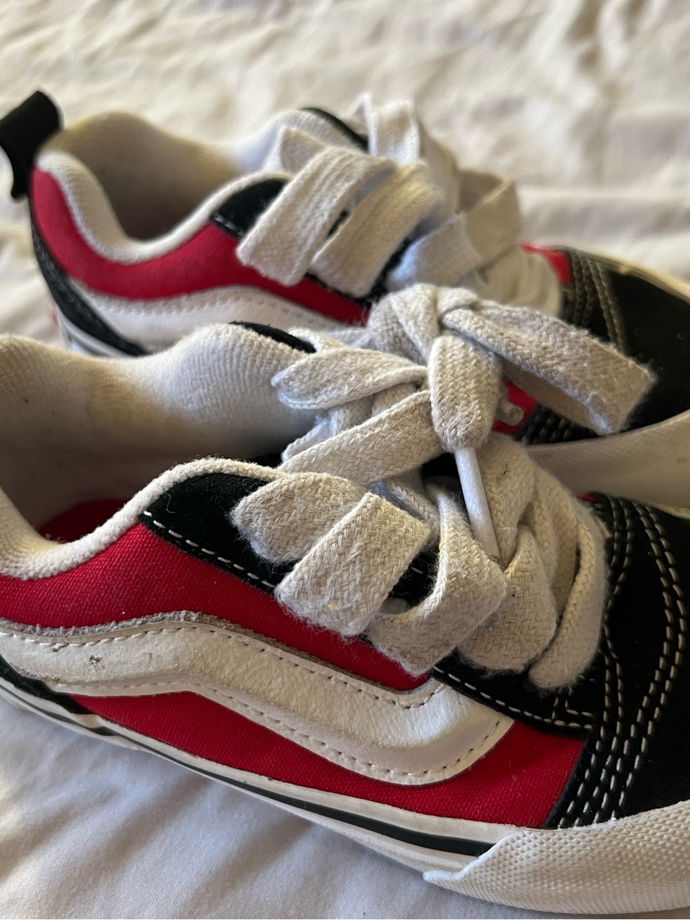 Vans Kids Old Skool Red Black White Low Top Sneakers